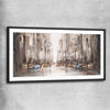 City Life, New York black glass front frame - part of our high quality canvas abstract wall art collection
