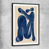 Cobalt Forms I black glass front frame - part of our high quality canvas abstract wall art collection