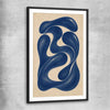 Cobalt Forms II black glass front frame - part of our high quality canvas abstract wall art collection
