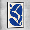 Cobalt Ribbon Reverie black glass front frame - part of our high quality canvas abstract wall art collection