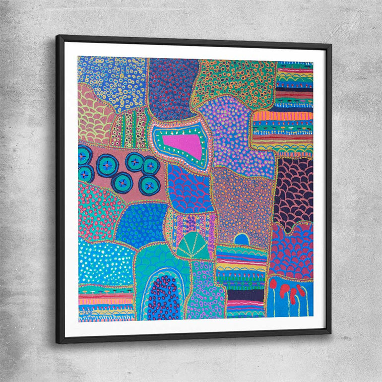 Colour has Life black glass front frame - part of our high quality canvas abstract wall art collection