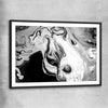 Darkened Swirls black glass front frame - part of our high quality canvas abstract wall art collection