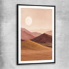 Desert Moonrise black glass front frame - part of our high quality canvas abstract wall art collection