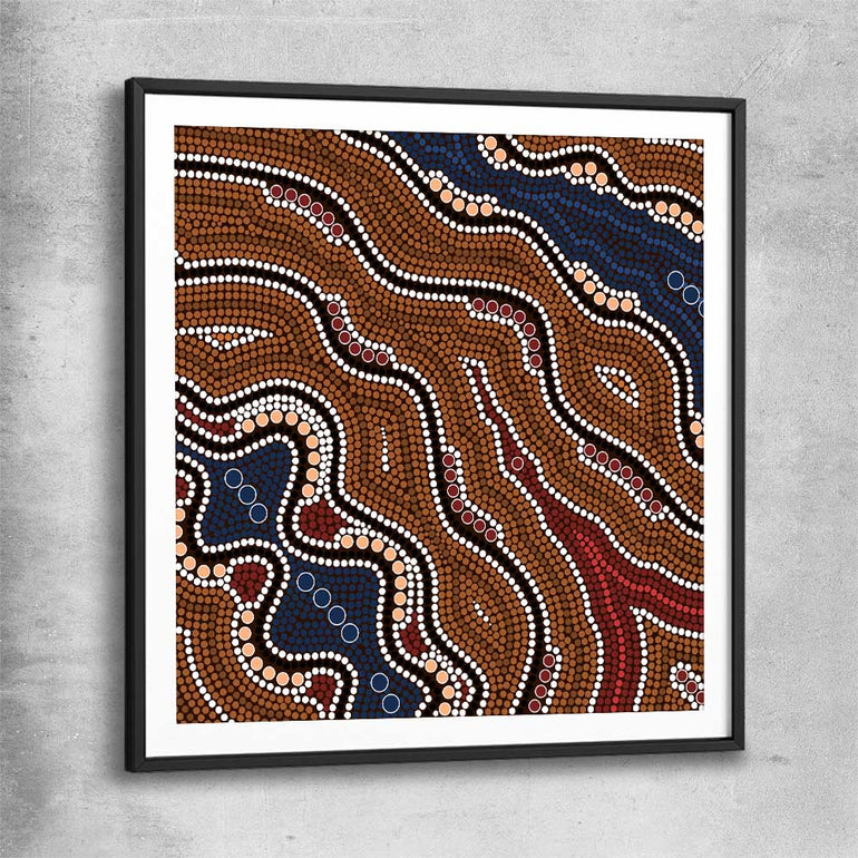 Dots of Time black glass front frame - part of our high quality canvas abstract wall art collection