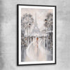 Eiffel Tower, Flair of Paris black glass front frame - part of our high quality canvas abstract wall art collection