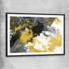 Gold Splash black glass front frame - part of our high quality canvas abstract wall art collection