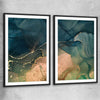 Golden Mist Pair black glass front frame - part of our high quality canvas abstract wall art collection