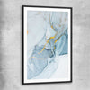 Golden Veins One black glass front frame - part of our high quality canvas abstract wall art collection
