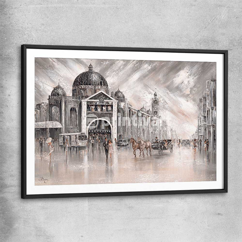 Iconic, Vintage Flinders black glass front frame - part of our high quality canvas abstract wall art collection