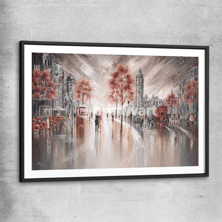 London Luxe black glass front frame - part of our high quality canvas abstract wall art collection