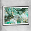 Luxury Turquoise black glass front frame - part of our high quality canvas abstract wall art collection