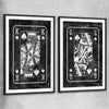Inspirational wall art print of Marble King Pair with black glass front frame