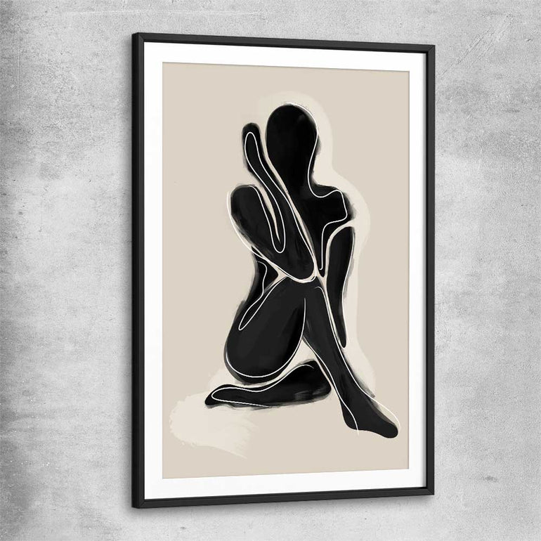 Matisse Shadow One black glass front frame - part of our high quality canvas abstract wall art collection