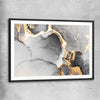 Meandering Greys black glass front frame - part of our high quality canvas abstract wall art collection