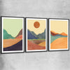 Nature Waves Set black glass front frame - part of our high quality canvas abstract wall art collection
