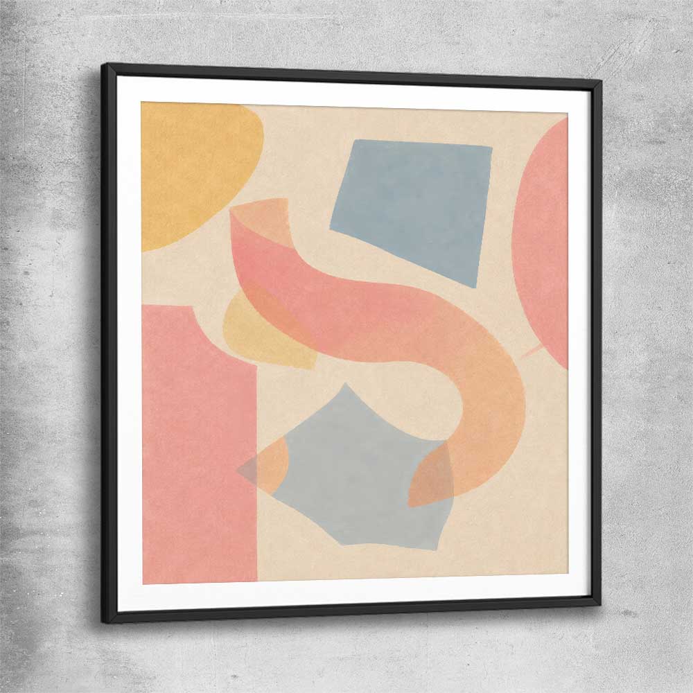 Paper and Pastel black glass front frame - part of our high quality canvas abstract wall art collection