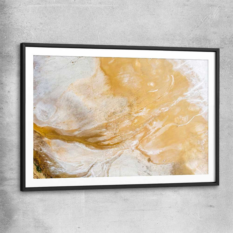 Salt Lake Aerial black glass front frame - part of our high quality canvas abstract wall art collection
