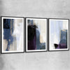 Soft Blue Set black glass front frame - part of our high quality canvas abstract wall art collection