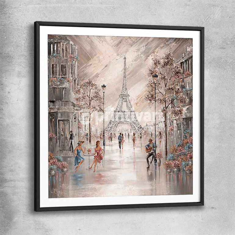 Sweet Tea Blossoms black glass front frame - part of our high quality canvas abstract wall art collection