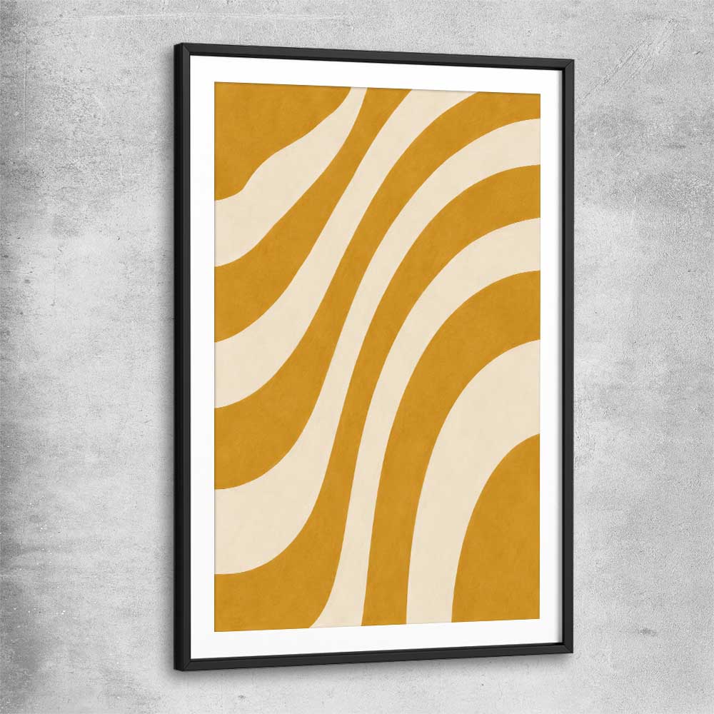 Wave Length black glass front frame - part of our high quality canvas abstract wall art collection