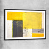 Yellow Texture black glass front frame - part of our high quality canvas abstract wall art collection
