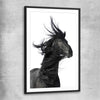 Animal wall art and canvas prints of Midnight Horse with black glass front frame