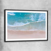 Beach and coastal wall art print of Calm Waves with black glass front frame