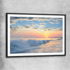 Beach and coastal wall art print of Gentle Tide at Dusk with black glass front frame