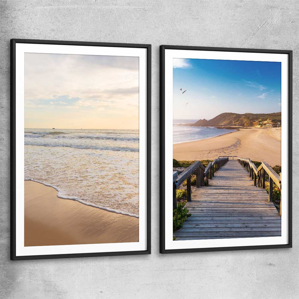 Gentle Tide Pair black glass front frame is a high quality print in our city skyline, travel prints and maps collection