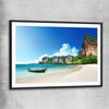 Beach and coastal wall art print of Hidden Lagoon Escape with black glass front frame