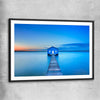 Beach and coastal wall art print of Matilda Bay Boathouse with black glass front frame