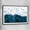 Beach and coastal wall art print of Refreshing Waves with black glass front frame