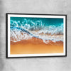 Beach and coastal wall art print of Sandy Waves with black glass front frame