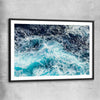 Beach and coastal wall art print of Sea Waves with black glass front frame