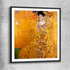 Classic wall art and canvas print of Adele Bloch-Bauer I Gustav Klimt with black glass front frame