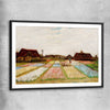Classic wall art and canvas print of Bulb Fields Van Gogh with black glass front frame