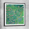 Classic wall art and canvas print of Italian Landscape Gustav Klimt with black glass front frame