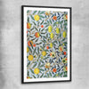 Classic wall art and canvas print of Pomegranate William Morris with black glass front frame