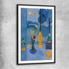 Classic wall art and canvas print of The Blue Window Henri Matisse with black glass front frame