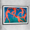 Classic wall art and canvas print of The Dance Henri Matisse with black glass front frame