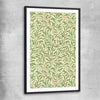 Classic wall art and canvas print of Willow Bough William Morris with black glass front frame
