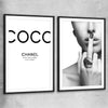Coco Fashion Pair black glass front frame - part of our high quality fashion canvas wall art and prints collection