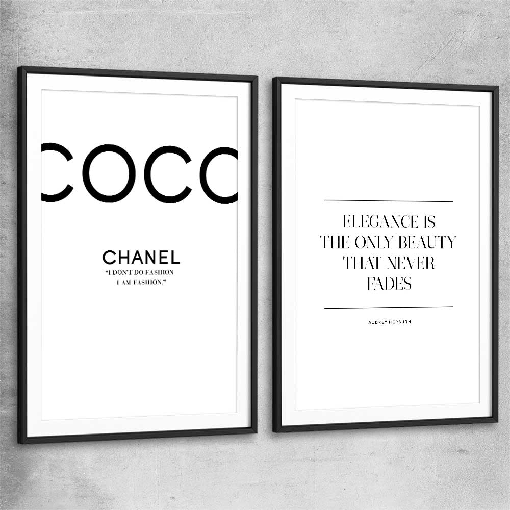 Elegance Beauty Pair black glass front frame - part of our high quality fashion canvas wall art and prints collection