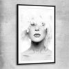 Feather Lips black glass front frame - part of our high quality fashion canvas wall art and prints collection