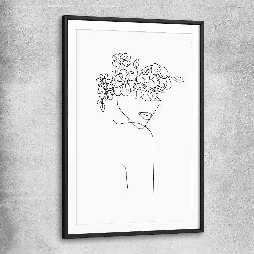 Floral Beauty One black glass front frame - part of our high quality fashion canvas wall art and prints collection