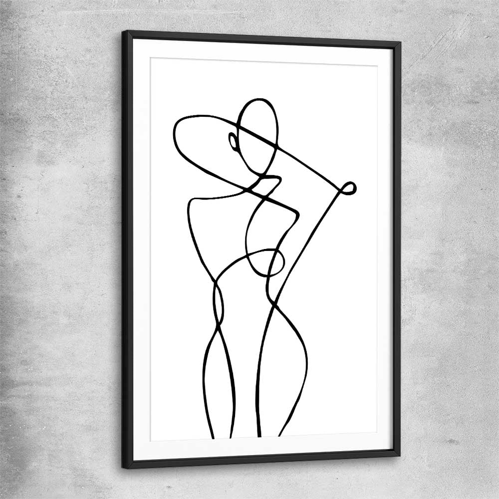 Minimalist Pose black glass front frame - part of our high quality fashion canvas wall art and prints collection