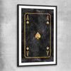 Ace of Spades black glass front frame - part of our high quality fashion canvas wall art and prints collection