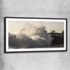 Inspirational wall art print of Conquer with black glass front frame