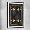 Inspirational wall art print of Four of Spades with black glass front frame