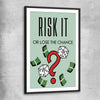 Inspirational wall art print of Roll the Dice with black glass front frame